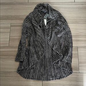 Apt. 9 Charcoal and Light Gray Marbled Knit Cardigan